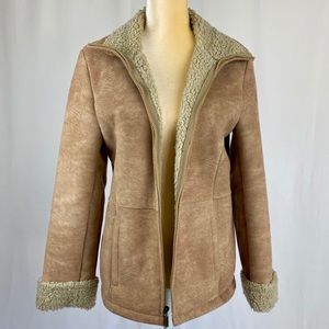 Braeton Faux Shearling Sherpa Faux Suede Jacket 🟡